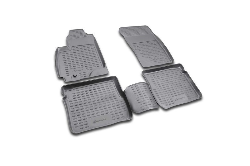 Element EXP.NLC.35.04.210 Rubber Floor Mats for Mitsubishi Outlander 2003-2006 4-Piece Set, Black - Image 1