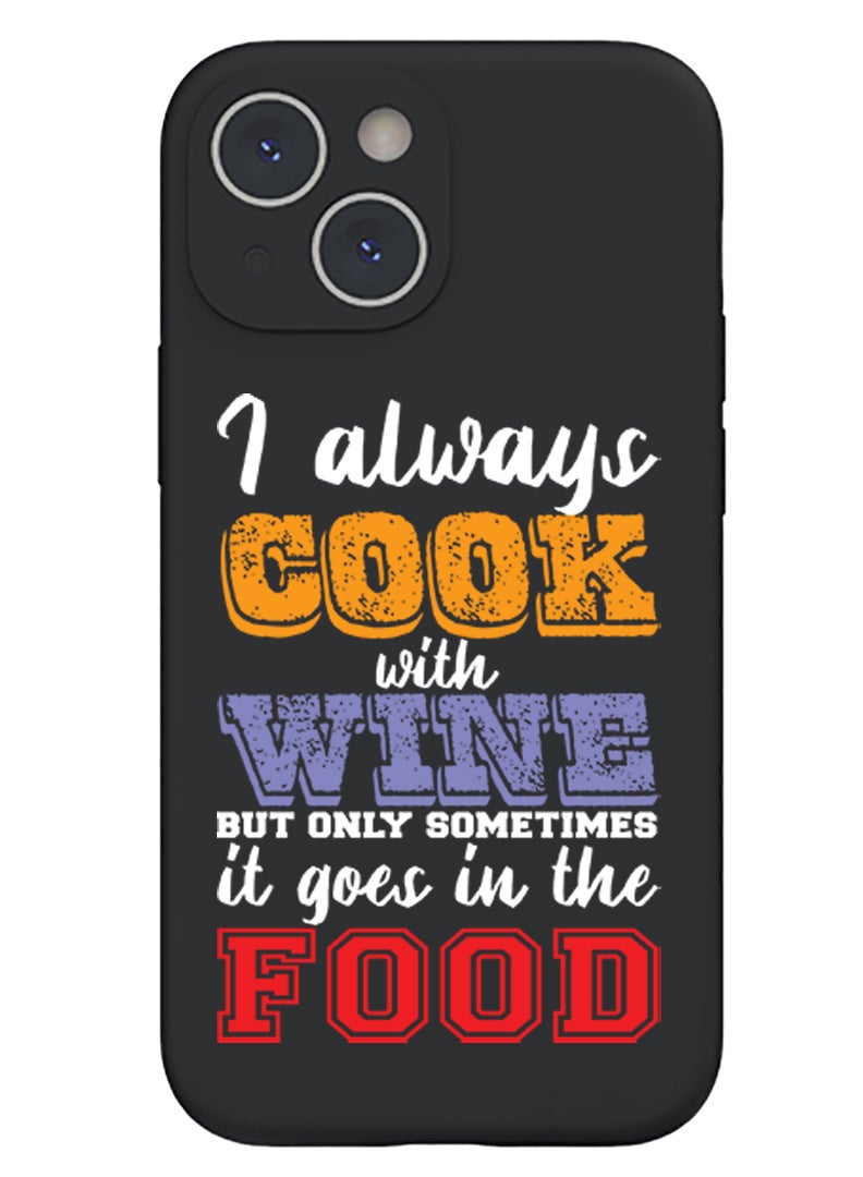 Theodor Protective Slim Fit Case Liquid Silicone Cover with Full Body Protection Anti-Scratch Shockproof Case For iPhone 15 Black  - Girl with Style - Image 1