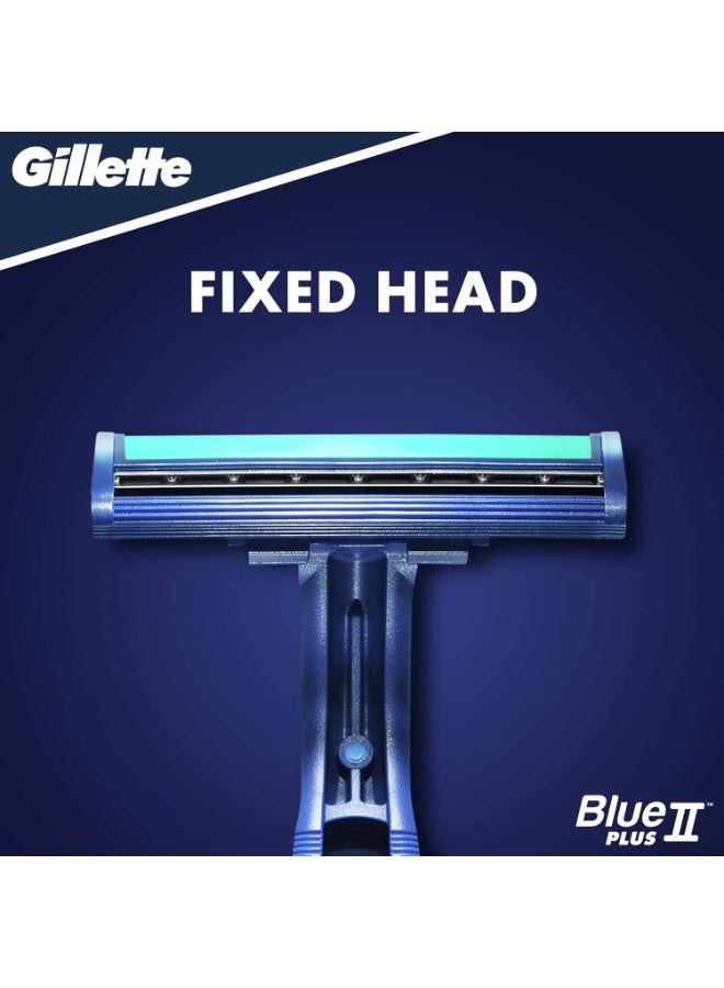 Gillette Blue II Plus Disposable Razors - Water-Activated Lubrastrip - 10 Blades Pack - Image 3