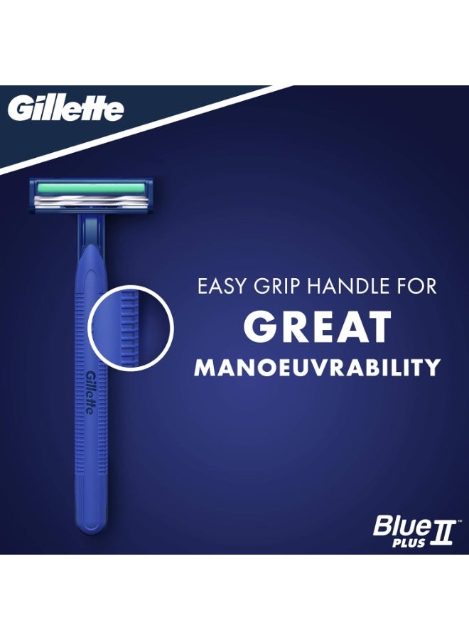 Gillette Blue II Plus Disposable Razors - Water-Activated Lubrastrip - 10 Blades Pack - Image 4