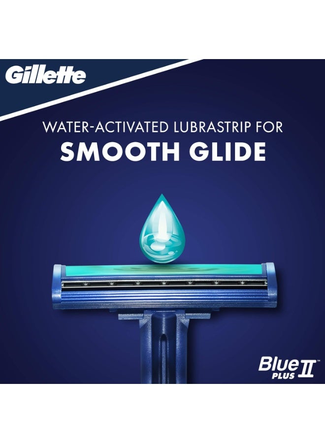 Gillette Blue II Plus Disposable Razors - Water-Activated Lubrastrip - 10 Blades Pack - Image 5