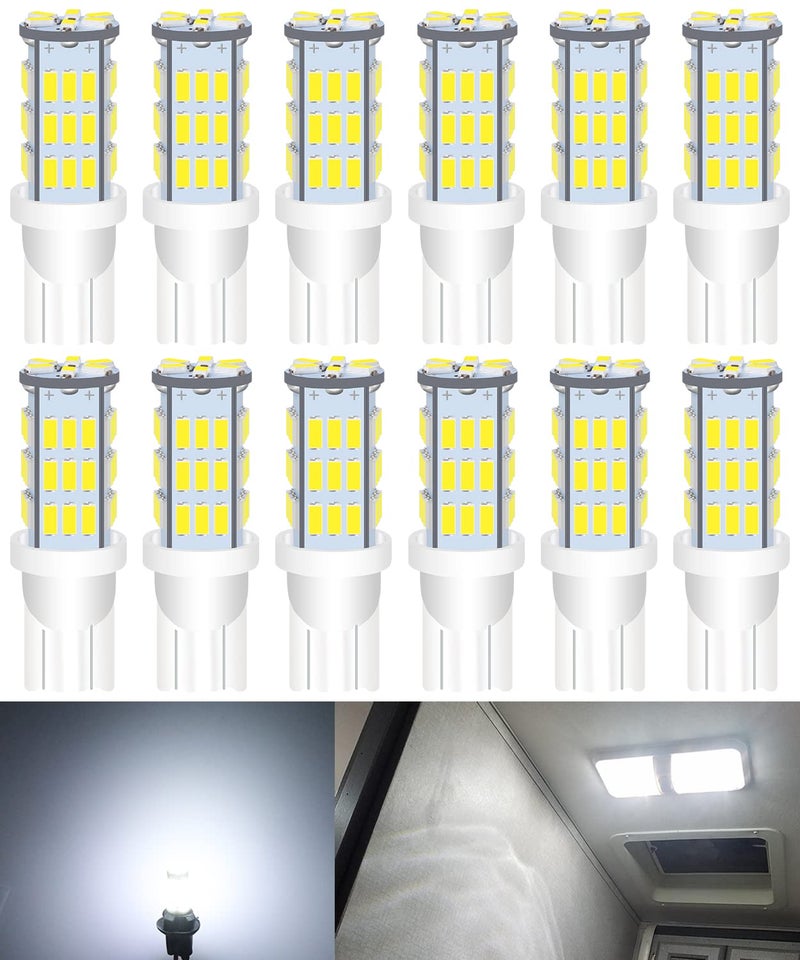 UNXMRFF - Super Bright 194 LED Light Bulbs White, T10 912 921 168 LED Camper Lights Bulb for 12V RV Ceiling Dome Light/RV Interior Lighting/Travel Trailer/Boat/RV Camper Light Bulb (Pack of 12) - Image 1