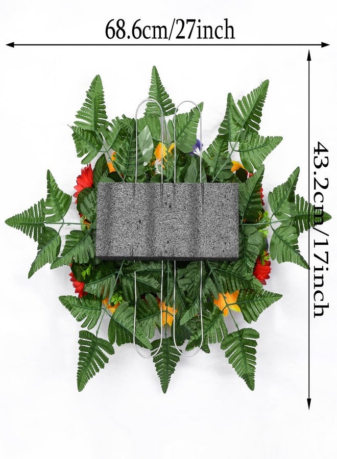XONOR Artificial Headstone Flower Saddles for Graves, Cemetery Memorial Flowers for Outdoor Tombstone Decorations, Lily Rose Gerbera Mixed Saddle Flowers (Orange Lily, Saddle) - Image 2