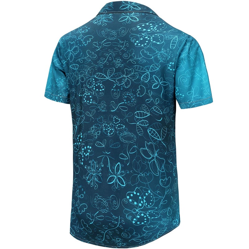 KYKU Hawaiian Shirts Men Pattern Button Down Shirt Summer, Floral Green, Large - Image 5