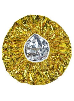 Scarlet Line Scarlet Line Shower Cap Heat Insulation Aluminum Foil Hat Elastic Bathing Cap for Women Hair Salon Bathroom-Gold 