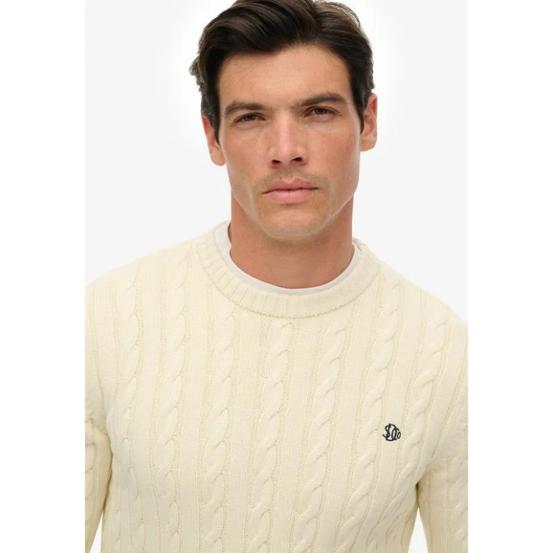 Cotton Cable Knit Crew
