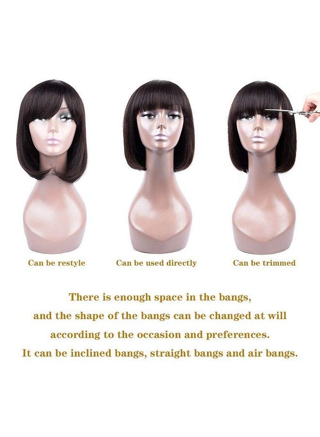 Samyak Women Short Full Head Bob Hair Wig With Bangs Stylish Cosplay Party Replacement Hair Wig - Image 4