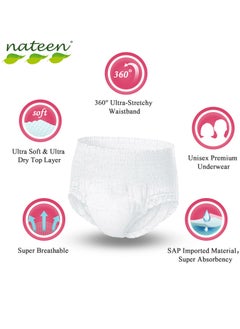 nateen Flexi Plus Adult Diapers Pants,Incontinence Pull Up,Medium,Waist Size 90-130cm,80 Count,Superior Comfort,Excellent Combination of Protection  - Image 4