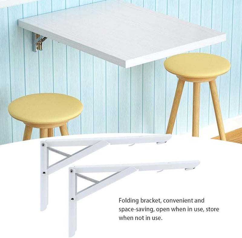 Heavy Duty Metal Folding Shelf Brackets 2PCS Triangular Wall Table Support - Image 4