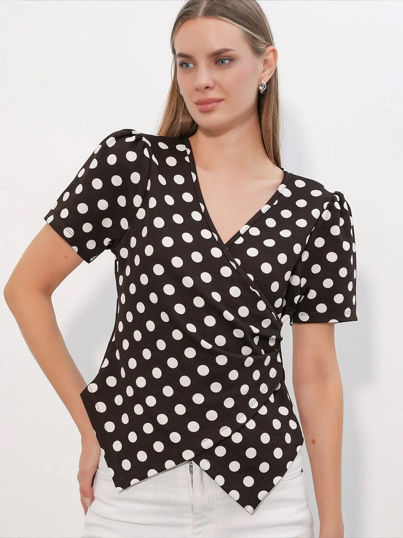 BDART Women's Polka Dot Wrap Blouse