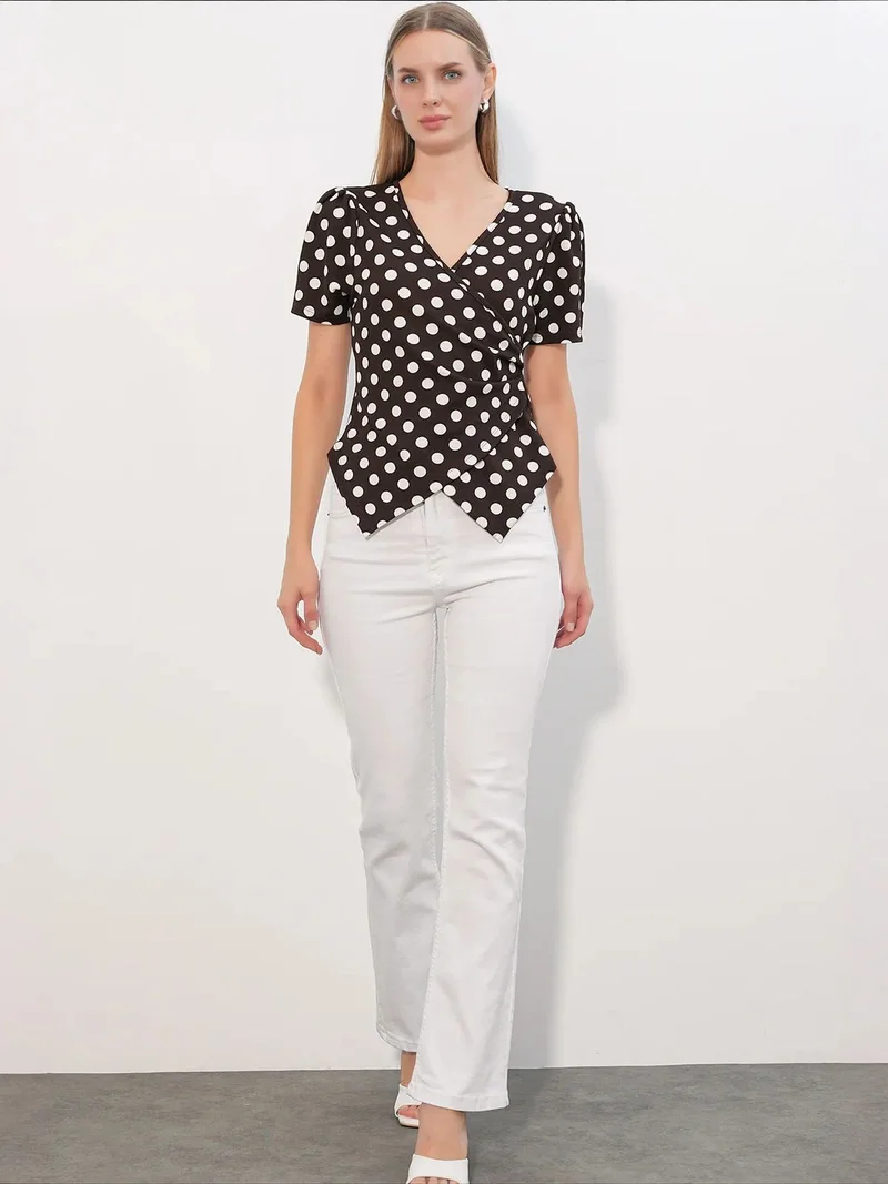 بيغ دارت BDART Women's Polka Dot Wrap Blouse