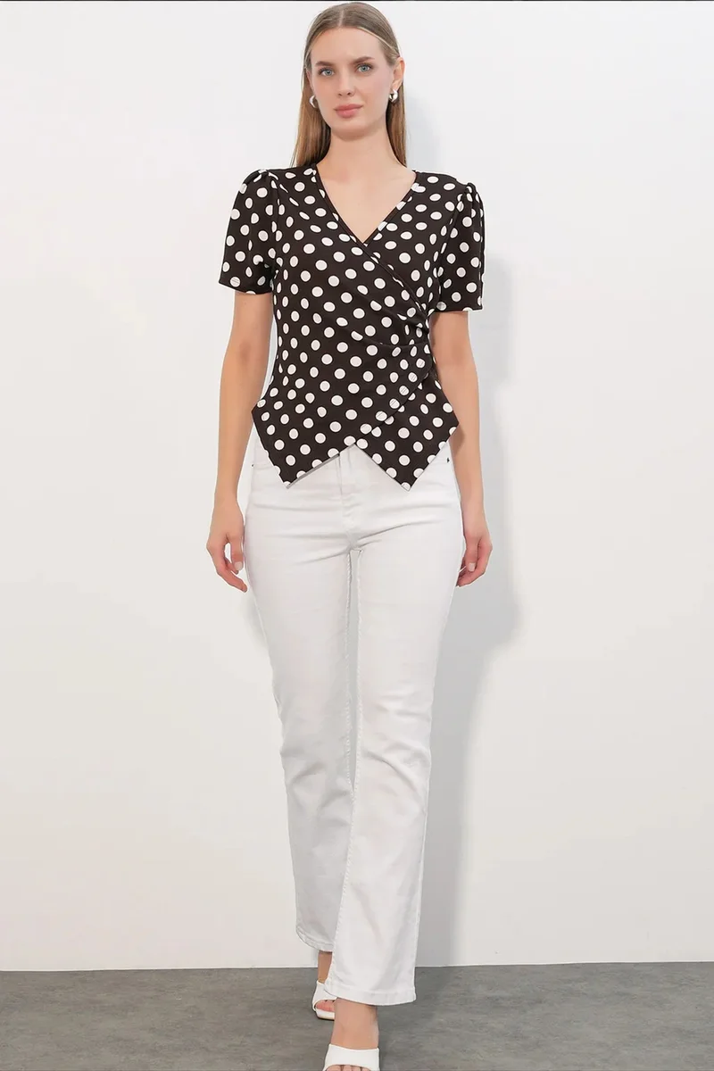 بيغ دارت BDART Women's Polka Dot Wrap Blouse