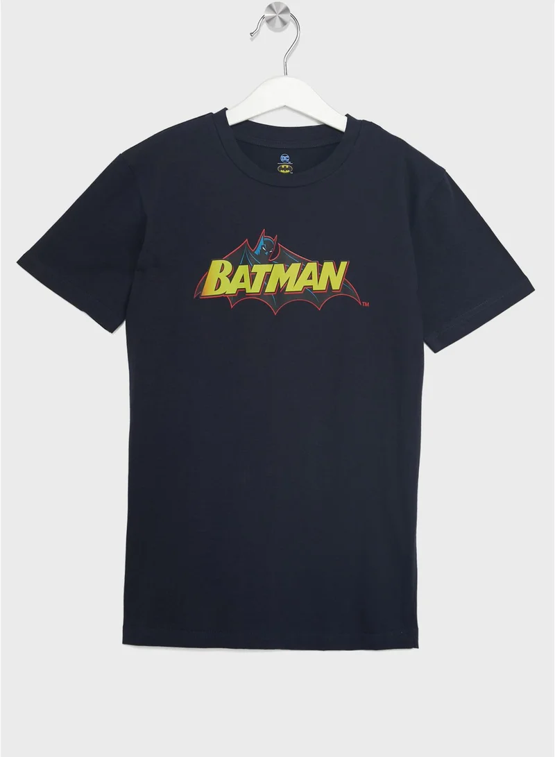 وارنر بروس Batman Teen Boys Graphic Printed Tee