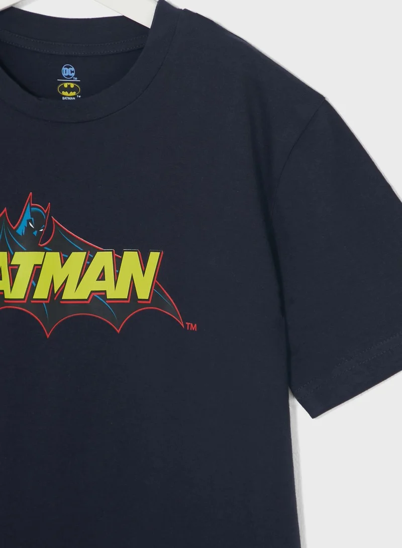 وارنر بروس Batman Teen Boys Graphic Printed Tee