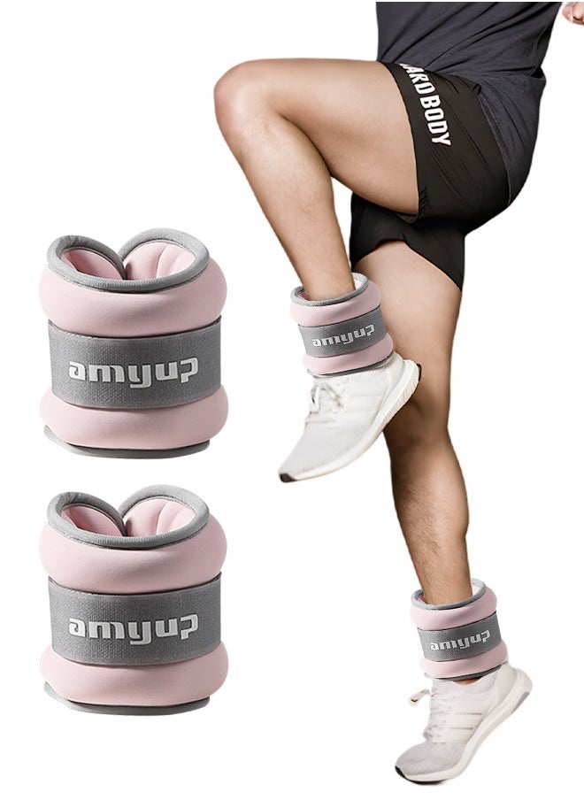 UETEEY - 2Pcs Ankle Weights Leg Arm Weights Wrist Weights Set with Adjustable Strap for Jogging, Gymnastics, Aerobics, Physical Therapy,Foot Exercise Training Workout-0.6KG Pair(Pink) - Image 1