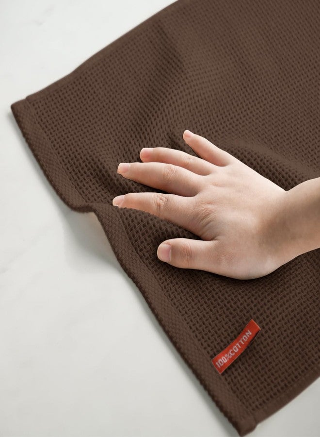 Artoid Mode 100% Cotton Beige Dark Coffee Brown Waffle Weave Kitchen Dish Cloths, 12x12 Inch Ultra Soft Absorbent Quick Drying Set of 6, Multicolor - Image 5