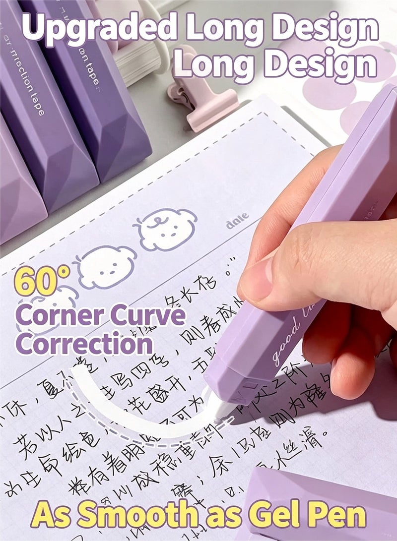 INKO 5 Pcs Correction Tape Set, Correction Tape Pen, White Tape Pen Smooth Pull Out,Pen Style Gradient Purple White Out Tape for Students ,PET Tear Resistant, for Students School Office Supplies - Image 5