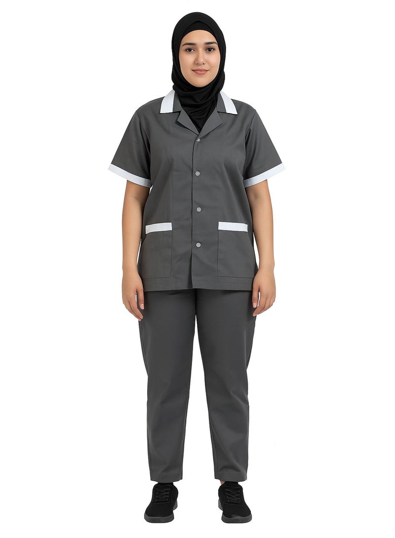 رناز يونيفورم طقم خادمة منزل مع أزرار - Image 1