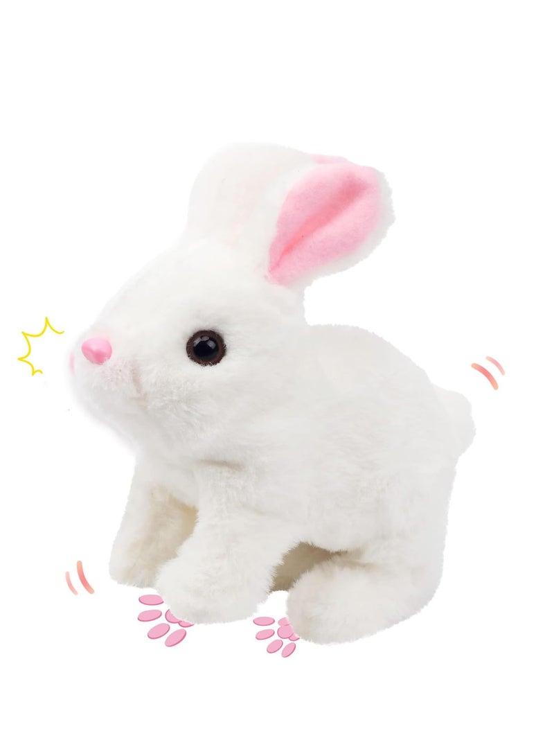 Raxoom Plush Interactive Toy,Hopping Rabbit Interactive Electronic Pet Plush Bunny Toy with Sounds and Movements,Animated Walking Wiggle Ears Twitch Nose Gift for Toddlers Birthday,Companion Animal for Kids - Image 1