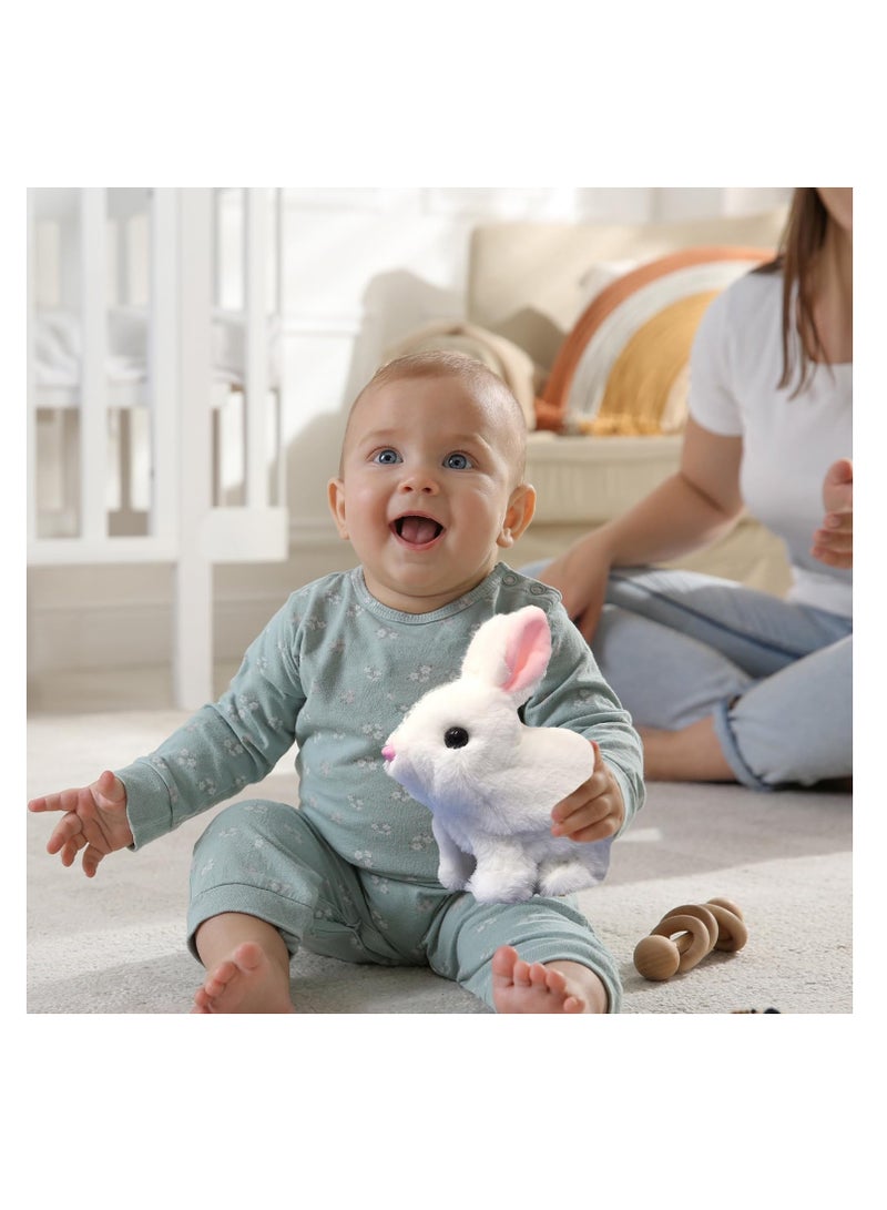 Raxoom Plush Interactive Toy,Hopping Rabbit Interactive Electronic Pet Plush Bunny Toy with Sounds and Movements,Animated Walking Wiggle Ears Twitch Nose Gift for Toddlers Birthday,Companion Animal for Kids - Image 2