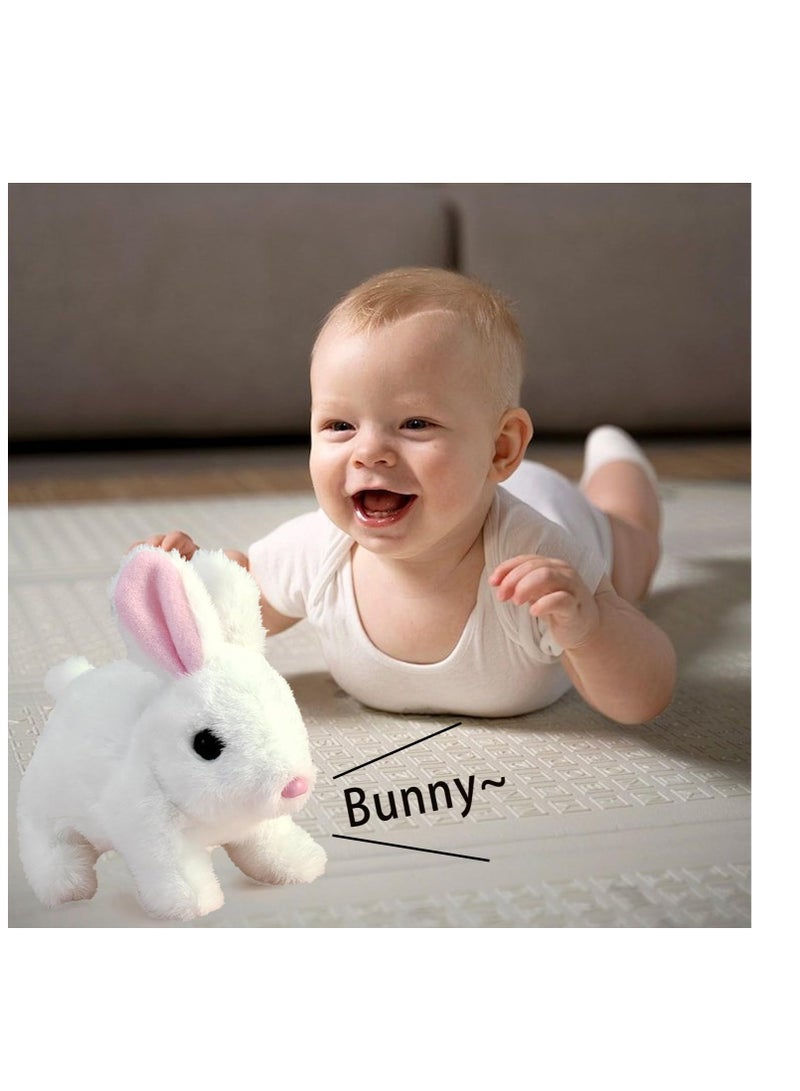Raxoom Plush Interactive Toy,Hopping Rabbit Interactive Electronic Pet Plush Bunny Toy with Sounds and Movements,Animated Walking Wiggle Ears Twitch Nose Gift for Toddlers Birthday,Companion Animal for Kids - Image 5