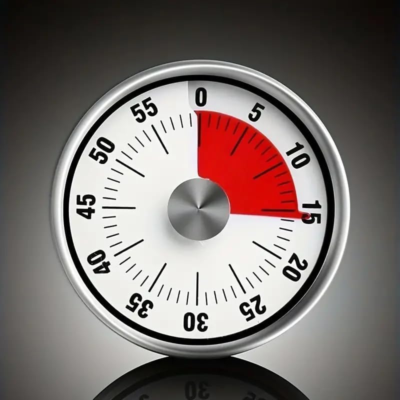 Ngel Stainless Steel 60 Minute Visual Countdown Timer Multipurpose Mechanical Timer with Magnet Kitchen Timer for Teaching Meeting Cooking Game Multicolor Timer - Image 1