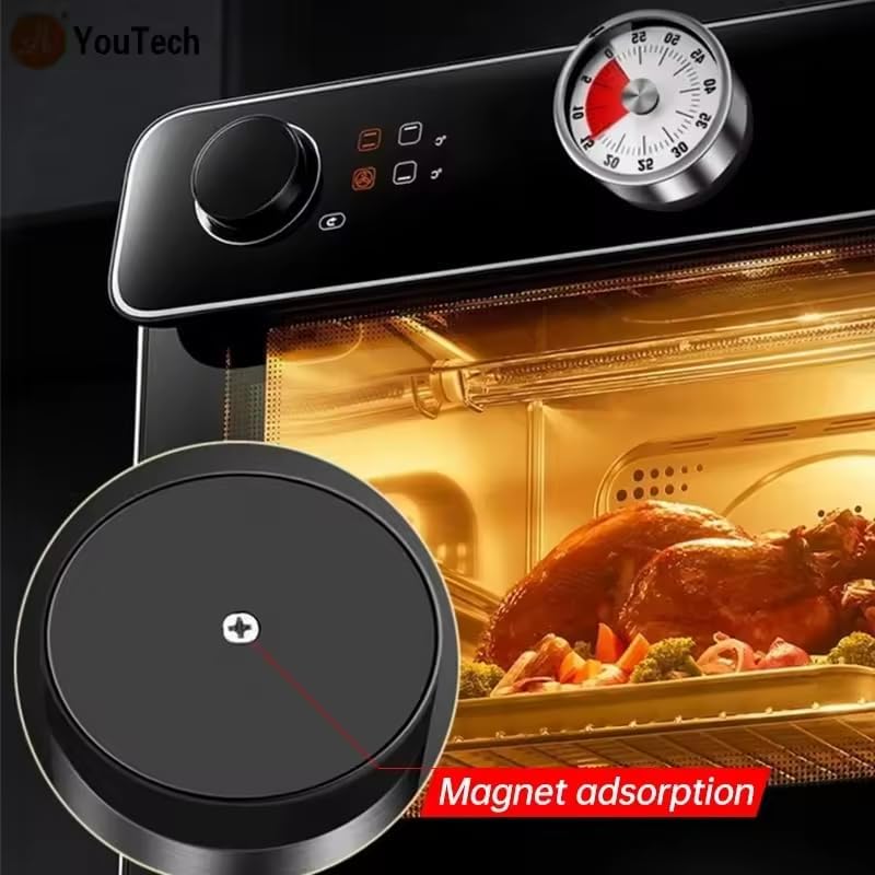 Ngel Stainless Steel 60 Minute Visual Countdown Timer Multipurpose Mechanical Timer with Magnet Kitchen Timer for Teaching Meeting Cooking Game Multicolor Timer - Image 5