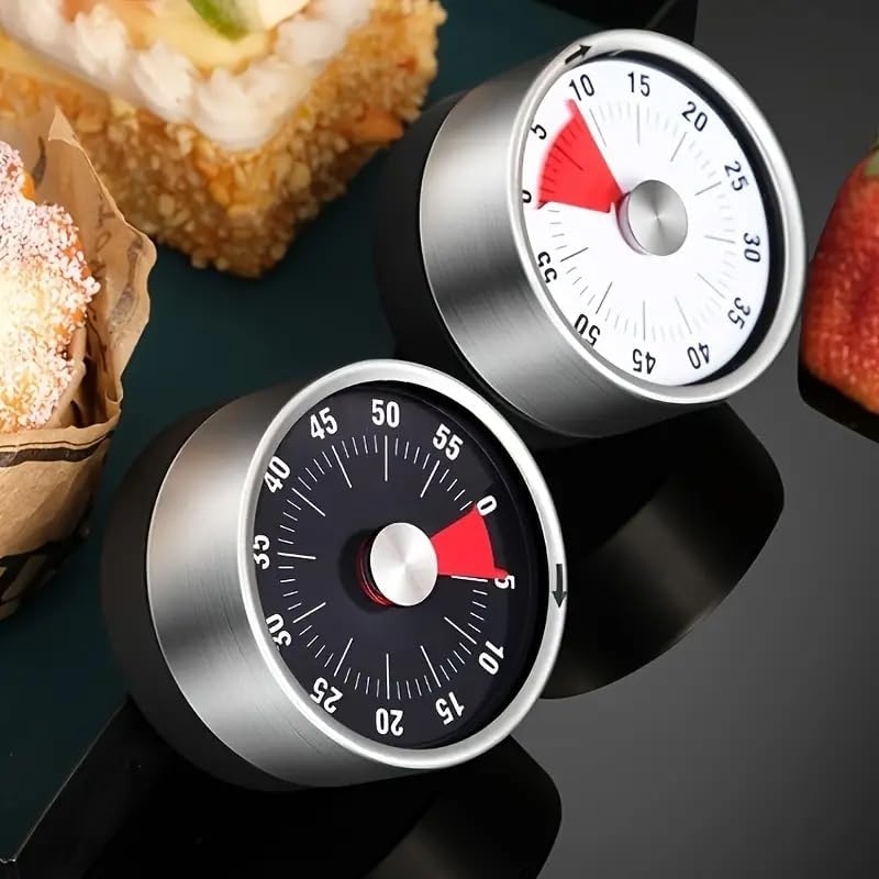 Ngel Stainless Steel 60 Minute Visual Countdown Timer Multipurpose Mechanical Timer with Magnet Kitchen Timer for Teaching Meeting Cooking Game Multicolor Timer - Image 3