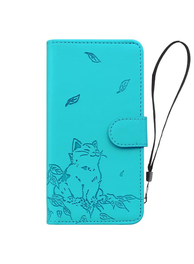 S-TOP Case For Samsung Galaxy S22 Ultra 5G Cute Cat Embossed Leather Phone Case - Image 2