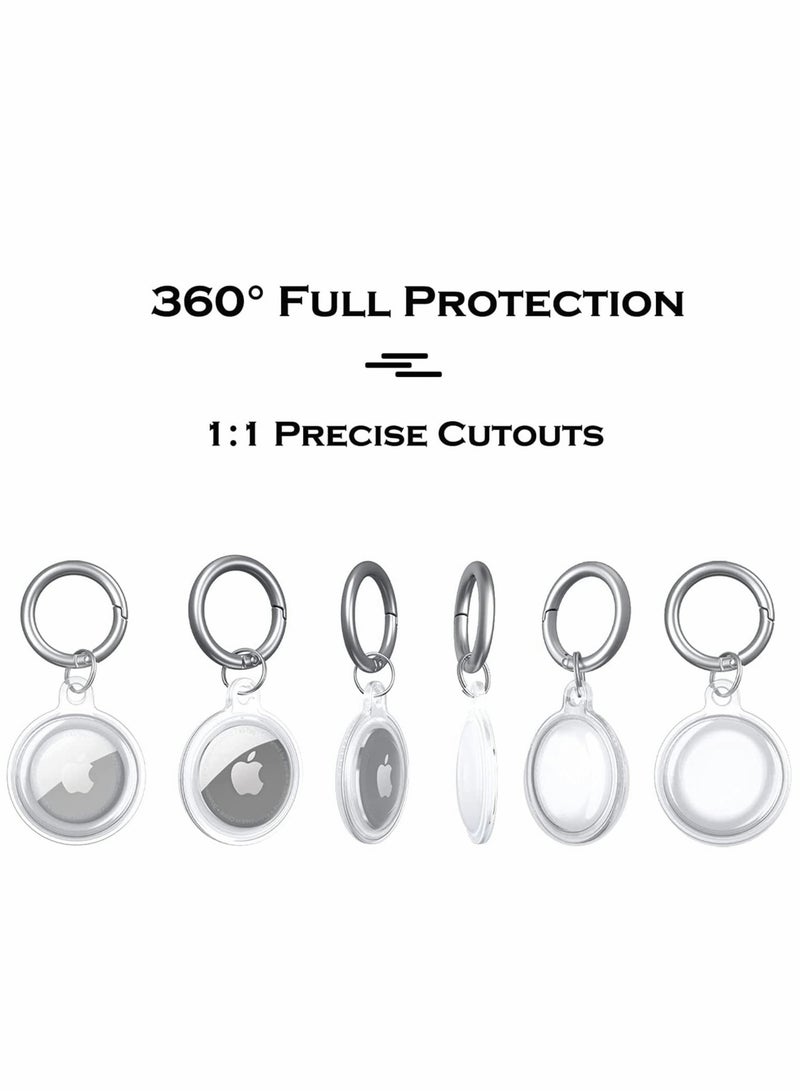 SYOSI 4Pcs Soft TPU Case Fit for AirTags, Anti-Scratch Protective Skin Cover with Keychain, Safety Fit for Air Tags Tracking Locator Anti-Lost Tracker Finder Protector - Image 3