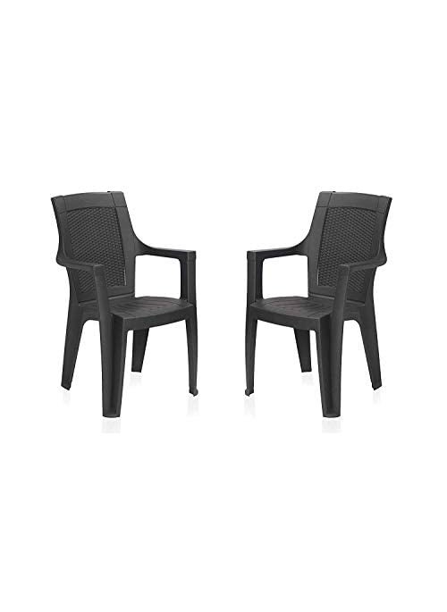 Designz Designz Mystique Rosa Plastic Set of 2 Chair Brown  - Image 2