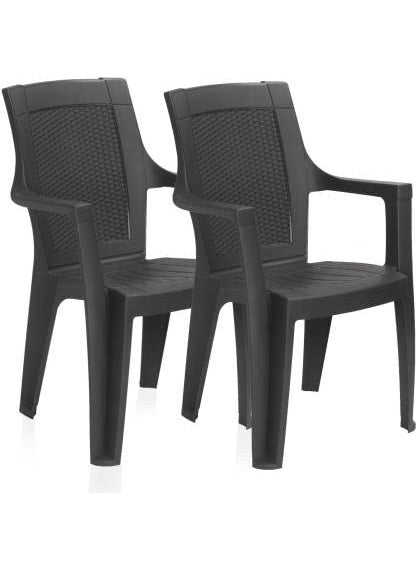 Designz Designz Mystique Rosa Plastic Set of 2 Chair Brown  - Image 1
