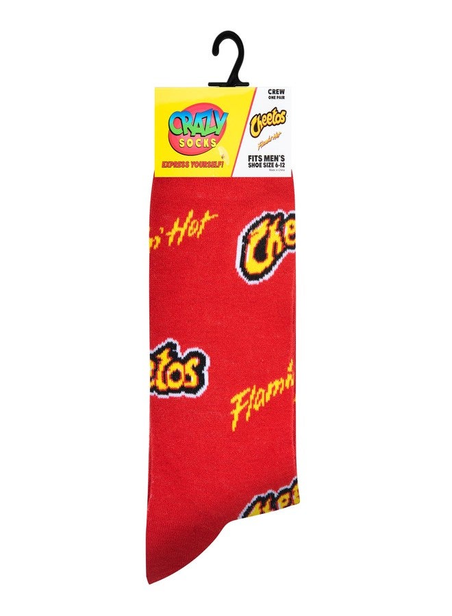 Crazy Socks - Flamin’ Hot Cheetos Unisex Crew Socks Large - Snack Food Graphic, Fun Pop Culture Merch, Cozy Daily Wear, Gift for Foodies - Image 5