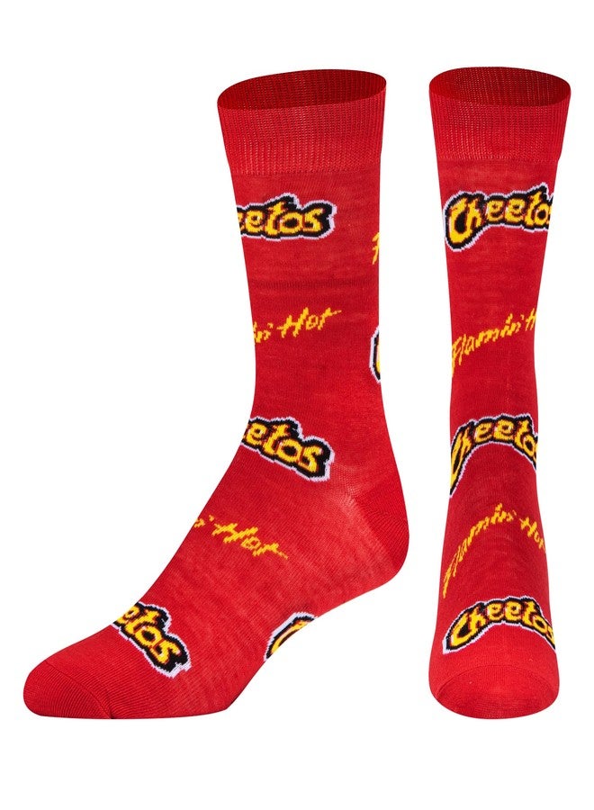 Crazy Socks - Flamin’ Hot Cheetos Unisex Crew Socks Large - Snack Food Graphic, Fun Pop Culture Merch, Cozy Daily Wear, Gift for Foodies - Image 2