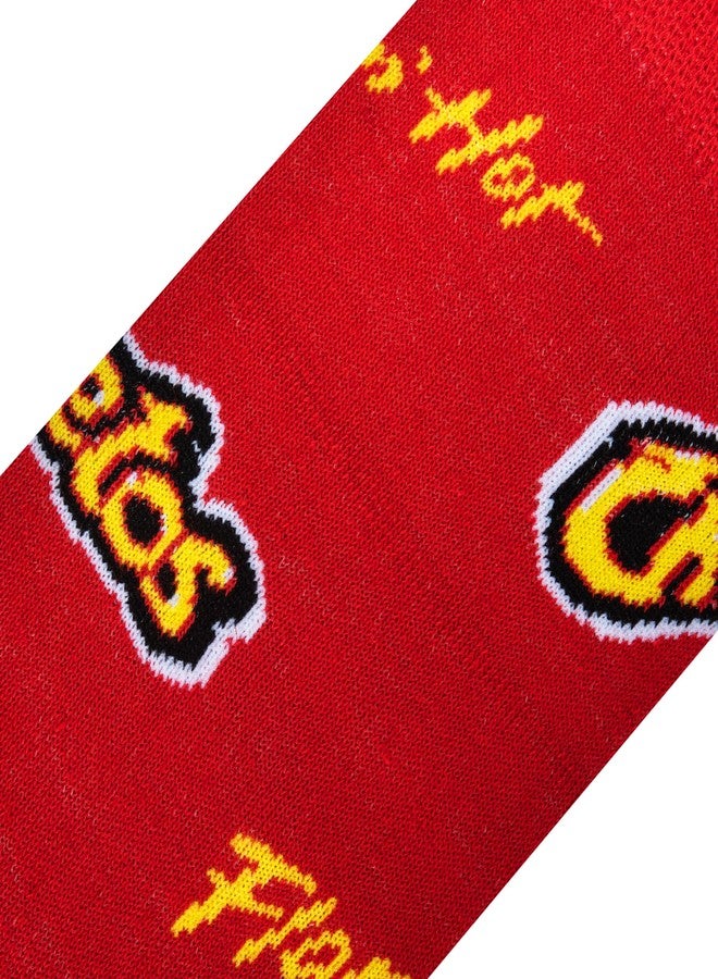 Crazy Socks - Flamin’ Hot Cheetos Unisex Crew Socks Large - Snack Food Graphic, Fun Pop Culture Merch, Cozy Daily Wear, Gift for Foodies - Image 4