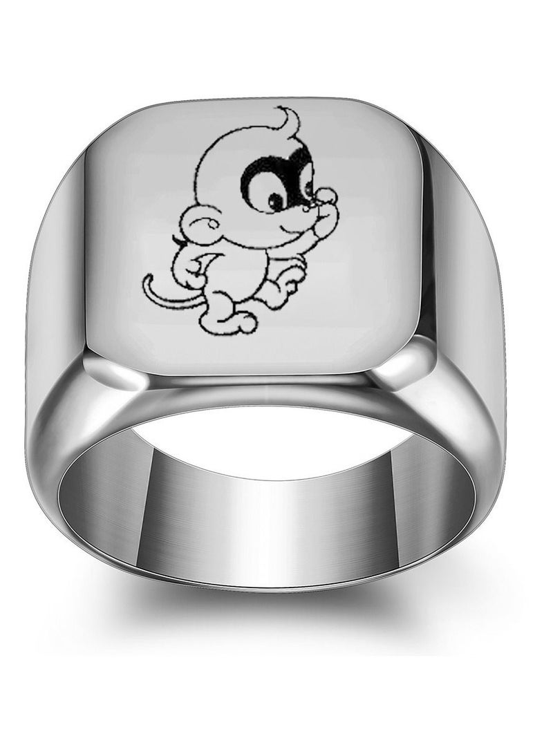 Loquat Simple Cartoon Stainless Steel Polished Ring