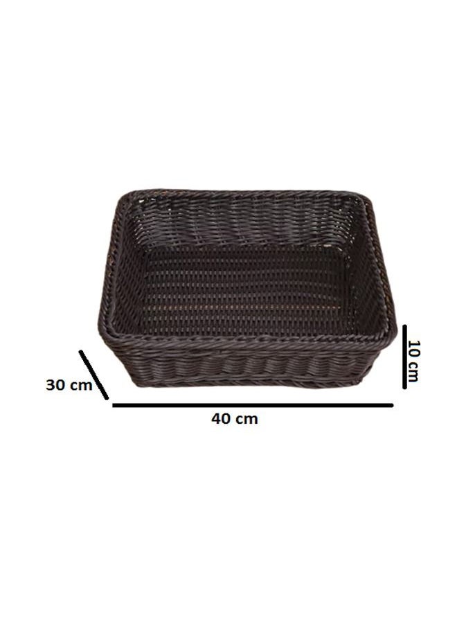 C&C Home 1-Piece Handmade Bamboo Rattan Rectangular Fruit Basket Food Storage Bowls Service Tray Kitchen Organizer 40x30x10cm  - Image 2