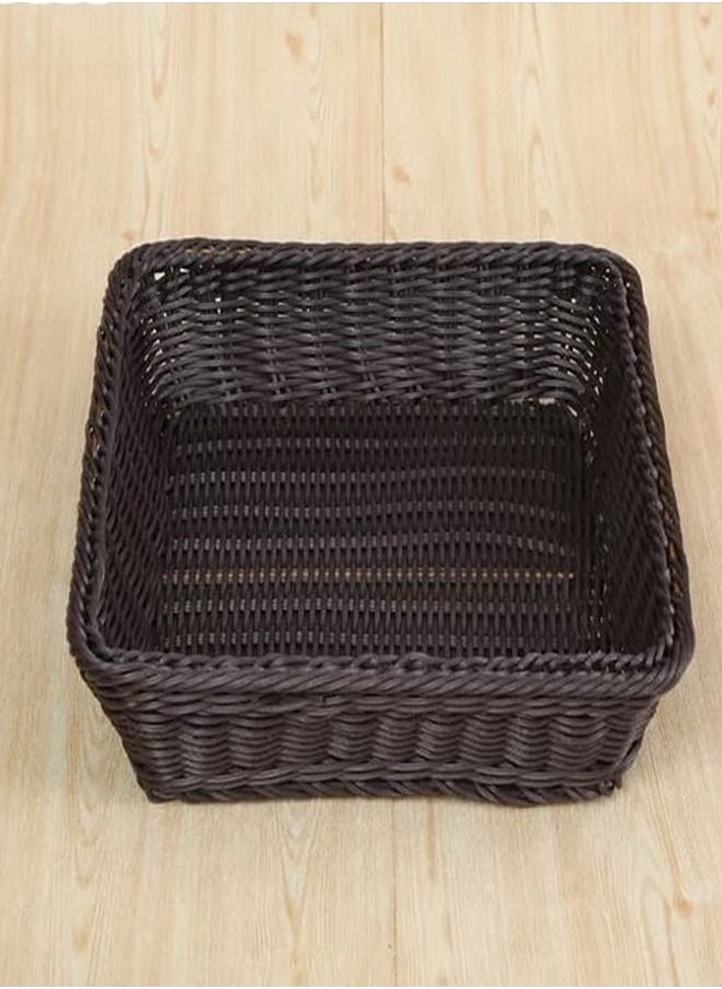 C&C Home 1-Piece Handmade Bamboo Rattan Rectangular Fruit Basket Food Storage Bowls Service Tray Kitchen Organizer 40x30x10cm  - Image 1