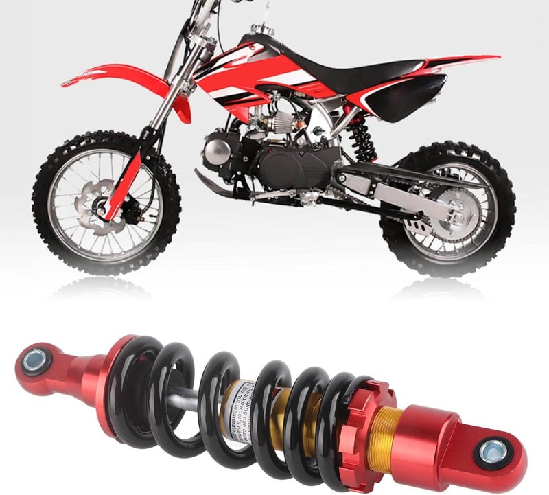 مكبح اهتزاز خلفي للدراجات النارية مناسب لطرازات TaoTao 70cc، 90cc، 110cc، 125cc، 150cc، وسيارات الكارتينغ الرياضية (ATVs)، يتميز بنابض قابل للتعديل وطول يبلغ 320 مم، مناسب للاستخدام في الطرق غير الممهدة. - Image 2