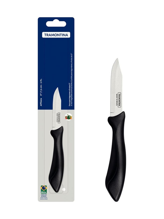ترامونتينا سكين خضروات وفواكه ترامونتينا أفيلاتا  بوصة بشفرة ستانلس ستيل ومقبض بولي بروبلين أسود - Image 1