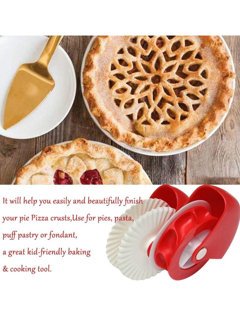 Mmmon 4PCS Pastry Wheel Cutter,Pastry Wheel Decorator and Cutter Set Plastic Wheel Roller Kitchen Baking Tool for Beautiful Pie Crust or Ravioli Pasta Pizza Pastry Lattice Decoration  - Image 2