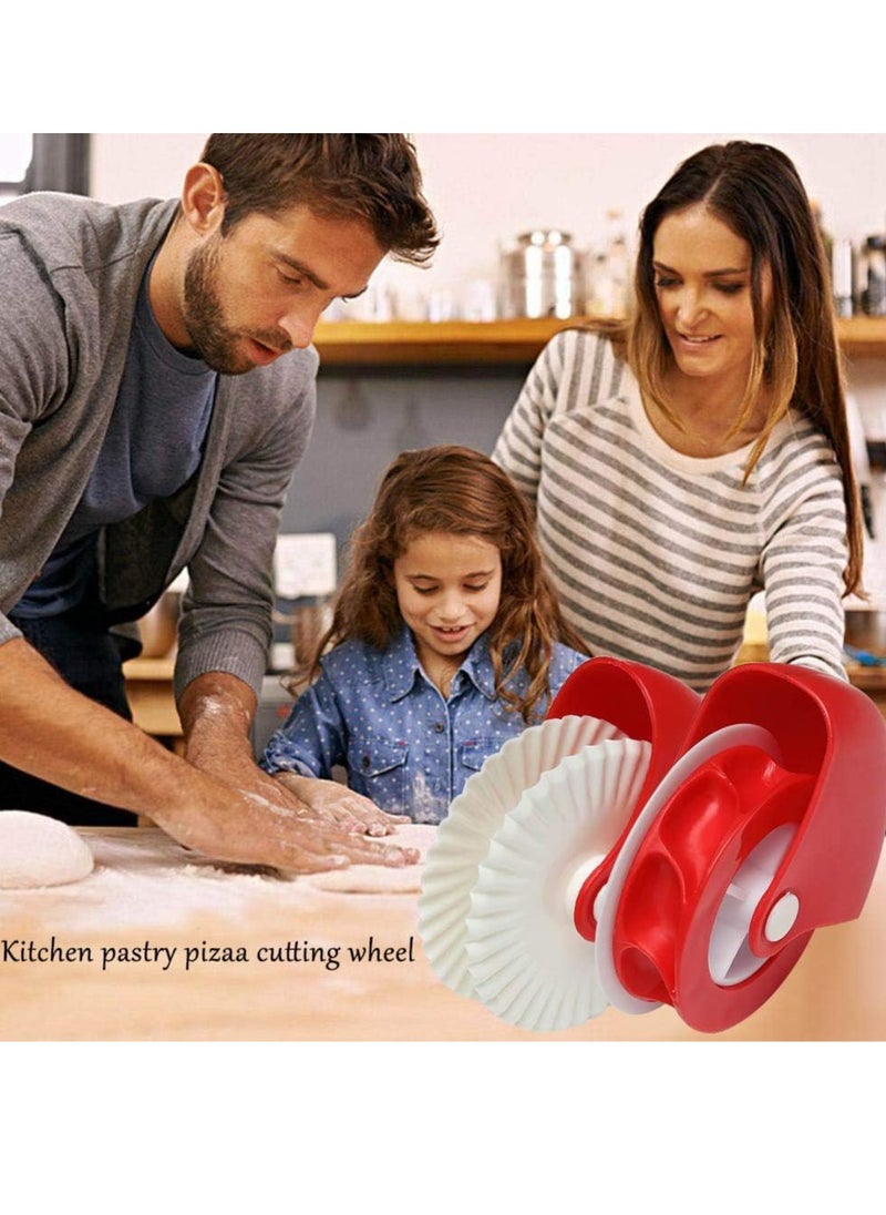 Mmmon 4PCS Pastry Wheel Cutter,Pastry Wheel Decorator and Cutter Set Plastic Wheel Roller Kitchen Baking Tool for Beautiful Pie Crust or Ravioli Pasta Pizza Pastry Lattice Decoration  - Image 3