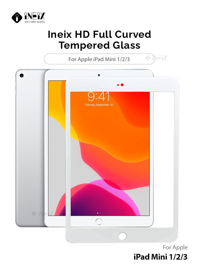 INEIX Full Screen Edge to Edge Screen Protector  For Apple iPad Mini 1/2/3 - White  - Image 1