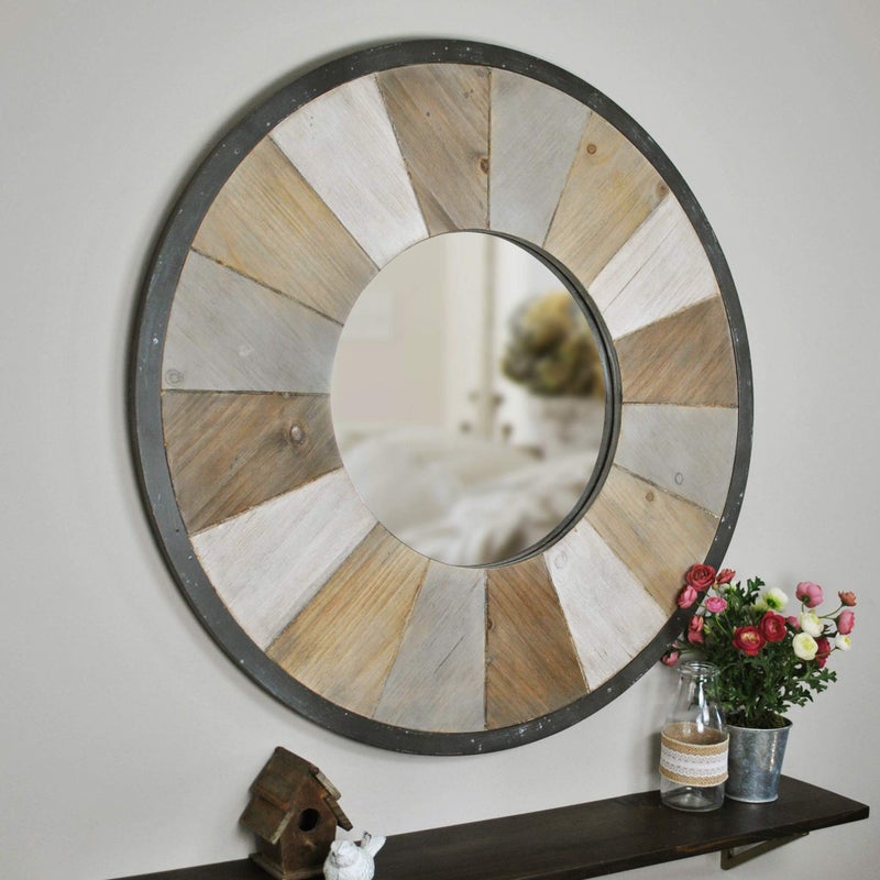 FirsTime  Co Brown Adler Mirror Large Vintage Decor for Bedroom and Bathroom Vanity Wood Farmhouse 315 inches