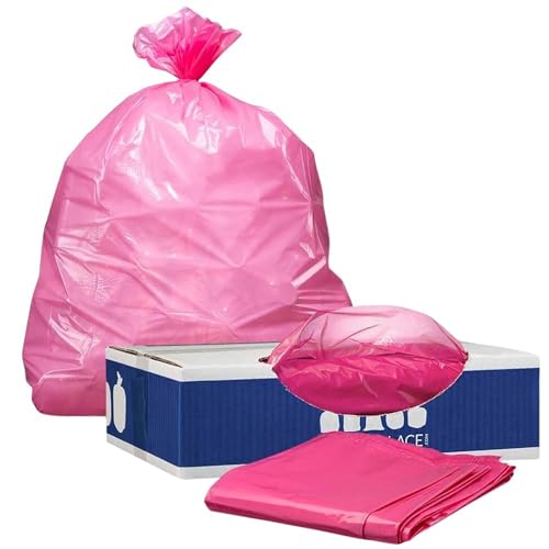 Plasticplace 3233 Gallon Trash Bags 15 Mil Pink Garbage Can Liners 33 x 39 100 Count