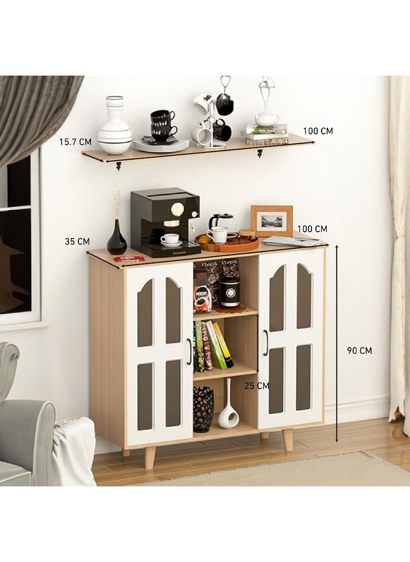 Multipurpose Coffee Corner Cabinet, Kitchen Bakers, with Wooden Spice Rack and Cup Hanging, Perfect for Living Room, Kitchen, Office, White - pzsku/Z0FAD423D2E74B4CFAA3AZ/45/_/1731221514/834df848-0b68-4b7c-b704-1b2eb5cac76c