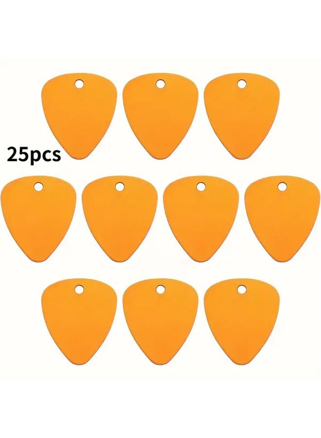 Orange 25 Pcs Metal Triangle Tags Durable Aluminum Blank Dog Tags for ID - Image 1