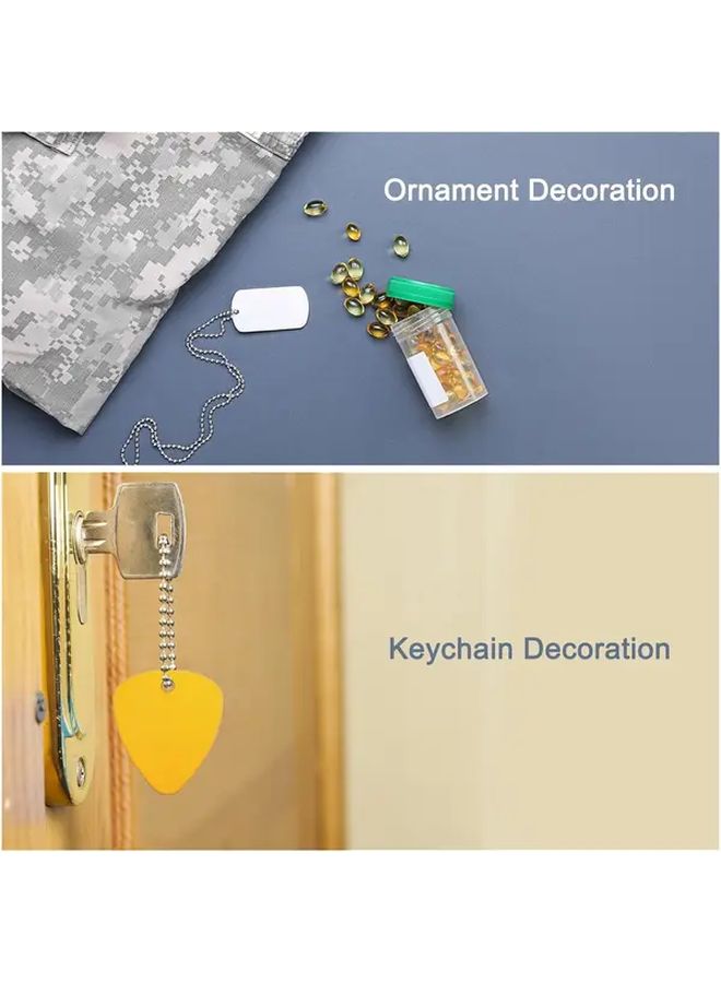 Orange 25 Pcs Metal Triangle Tags Durable Aluminum Blank Dog Tags for ID - Image 3