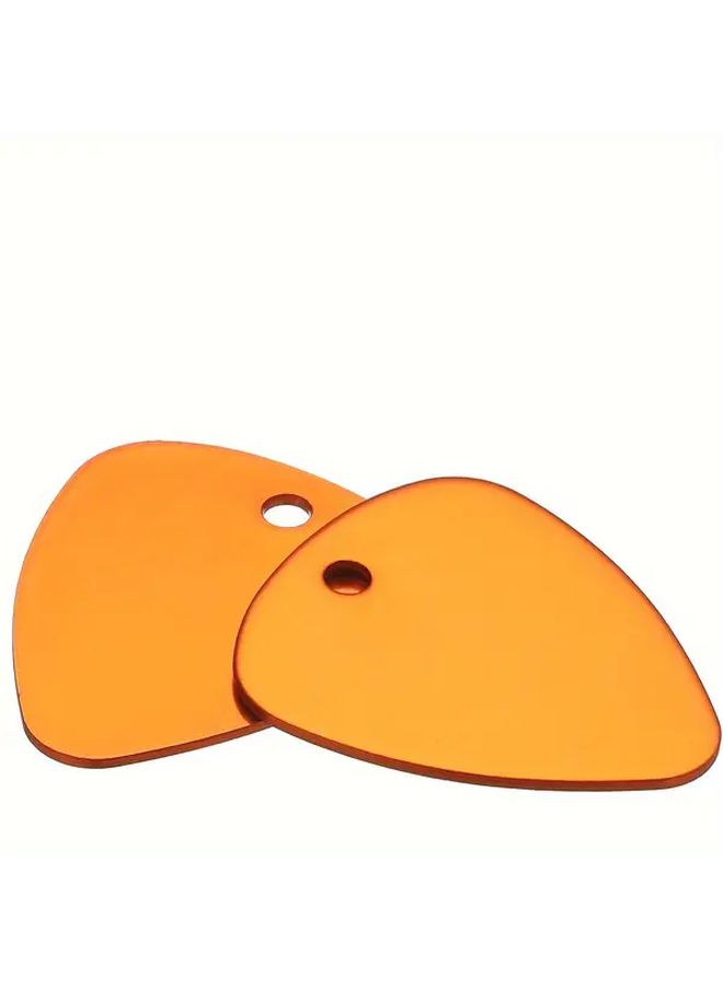 Orange 25 Pcs Metal Triangle Tags Durable Aluminum Blank Dog Tags for ID - Image 2