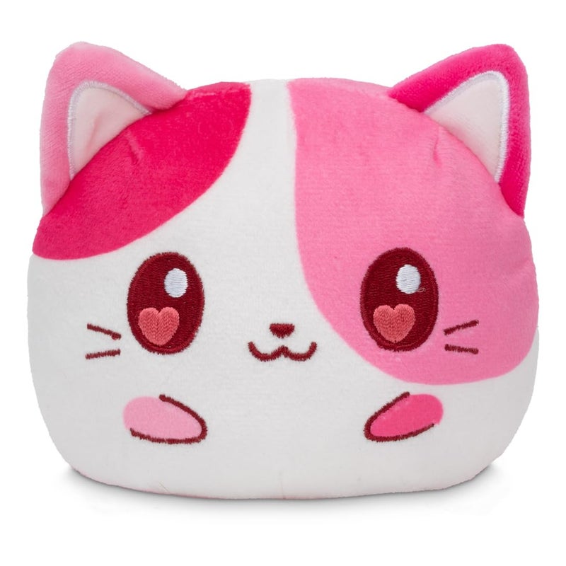 TeeTurtle Cat Valentine's Day Present Reversible Plushie - 4-Inch Two-Sided Flip Plush Toy with Embroidered Details - Cute Mini Collectible Plush for Kids, Teens, and Adults - Image 1